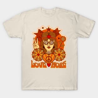 Love More Hippie Retro Peace Flower Child T-Shirt